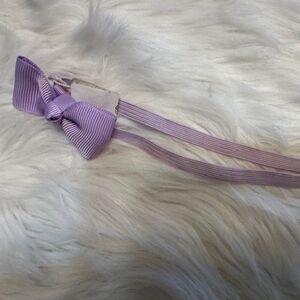 Lavender 2" Mini Bow on Lavender Skinny FOE elastic headband 7580 New